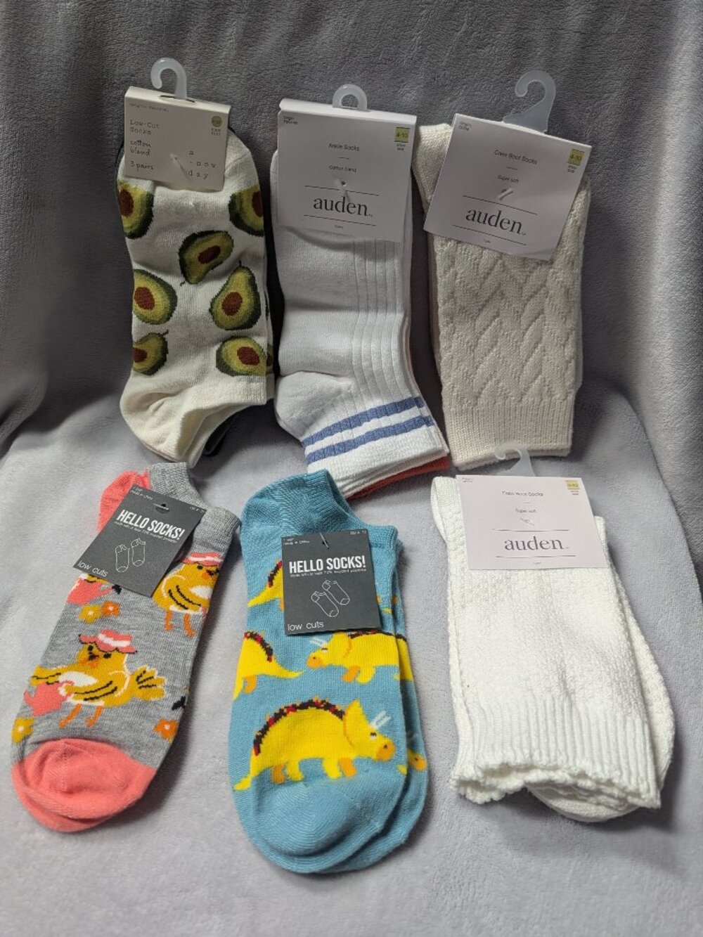 NWT Women’s Sock Bundle Lot of 10 Pairs Auden, A New Day & Hello Socks Size 4-10